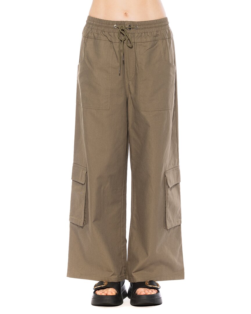 Alexia Admor Evren Drawstring Cargo Pant In Green