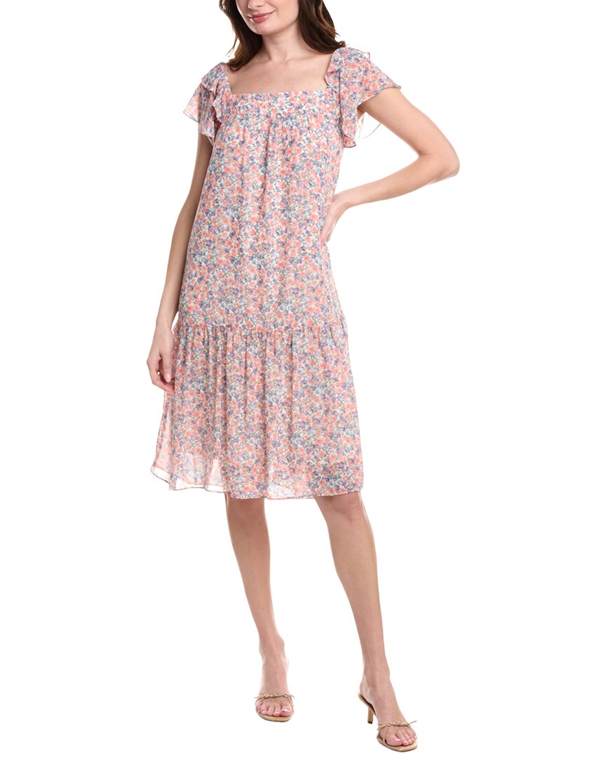Marion Square Neck Midi Dress In Pink