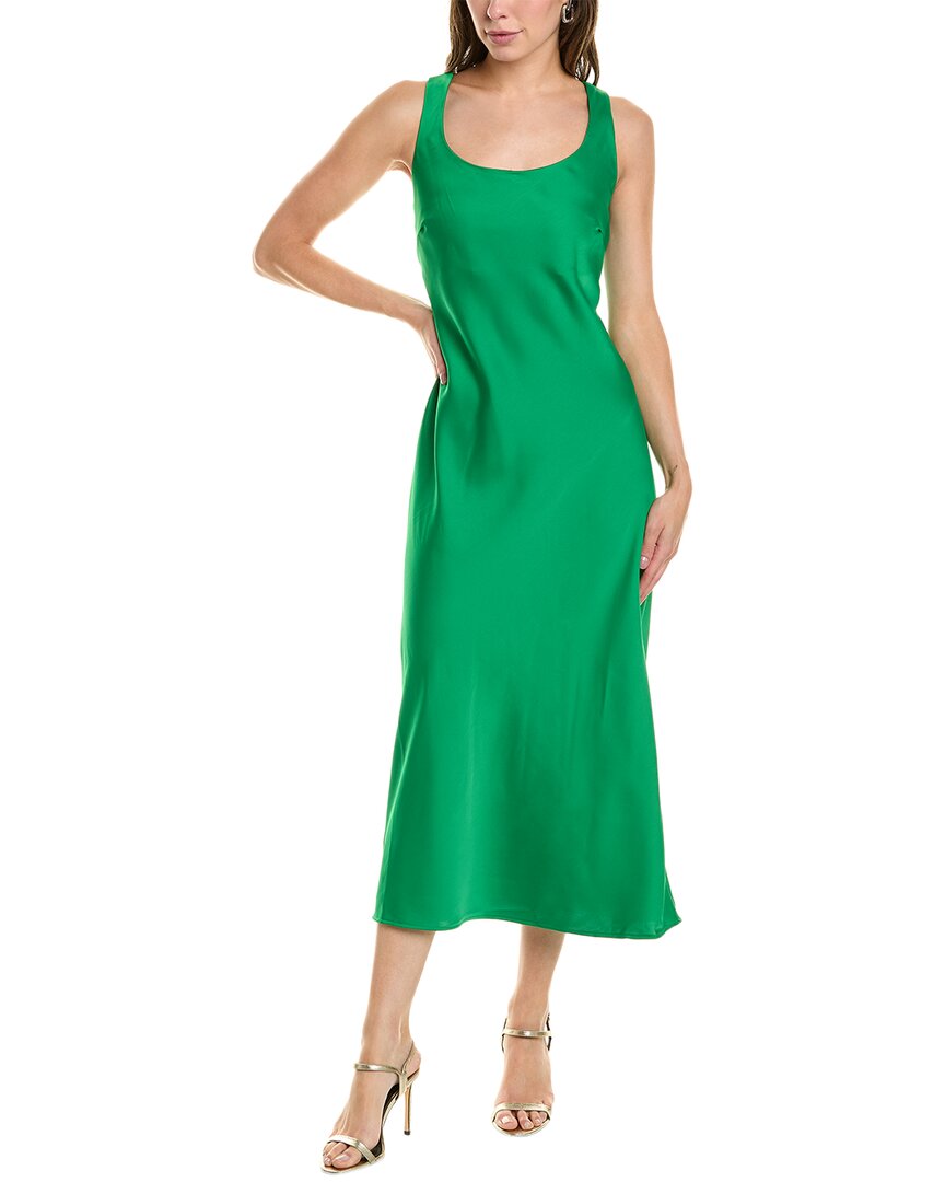 Shop Anne Klein Bias Slip Midi Dress In Green
