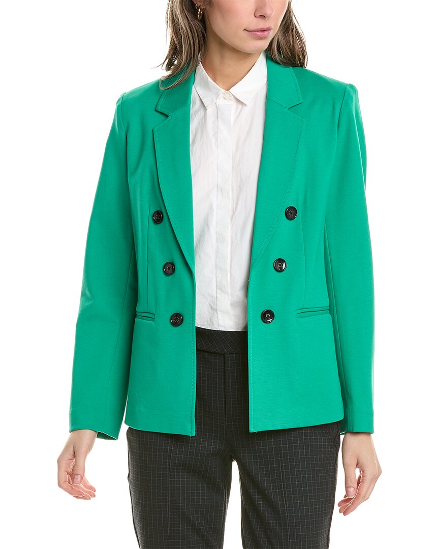 Shop Jones New York Double-breasted Jacket In Green