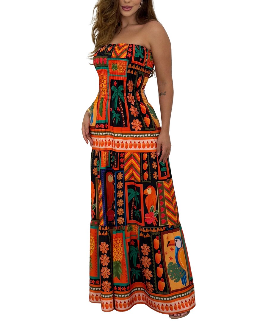 Oloey Maxi Dress In Orange