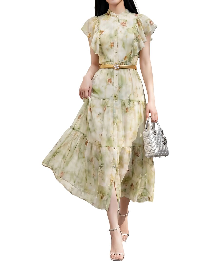 Brc By Burryco Short Sleeve Midi Dress In Green