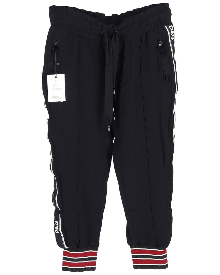 Pre-owned Dolce & Gabbana Logo-trimmed Jogger Pants, Size It, 44 (authentic Pre-loved)