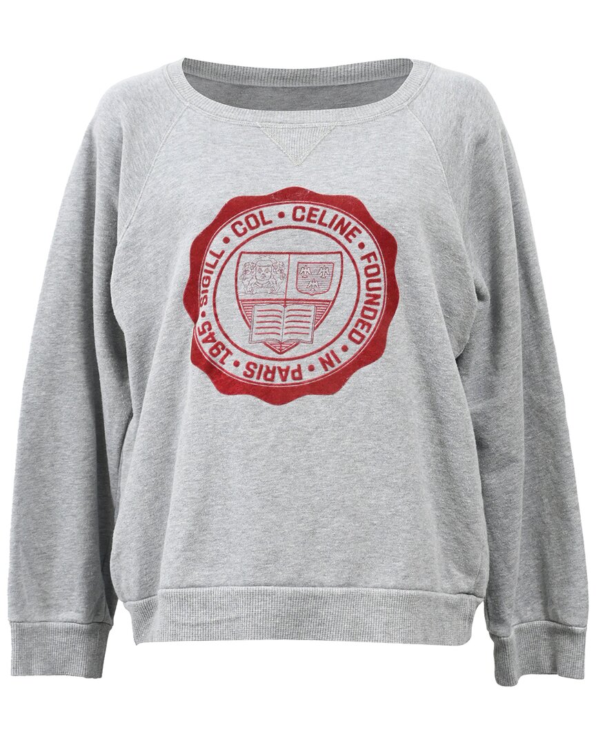Celine Logo Crewneck Sweatshirt In Gray