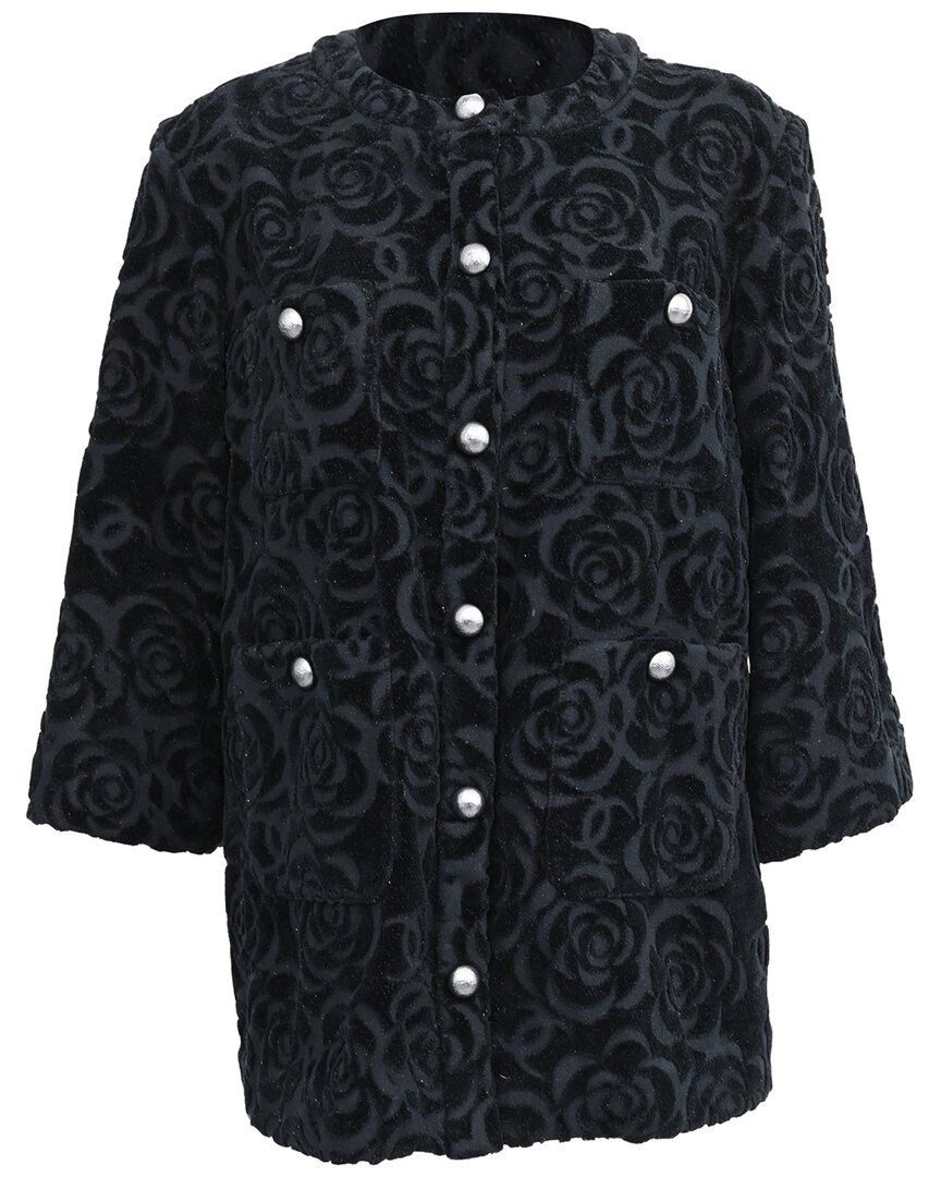 Pre-owned Chanel Camellia Floral-print Button-down Blazer