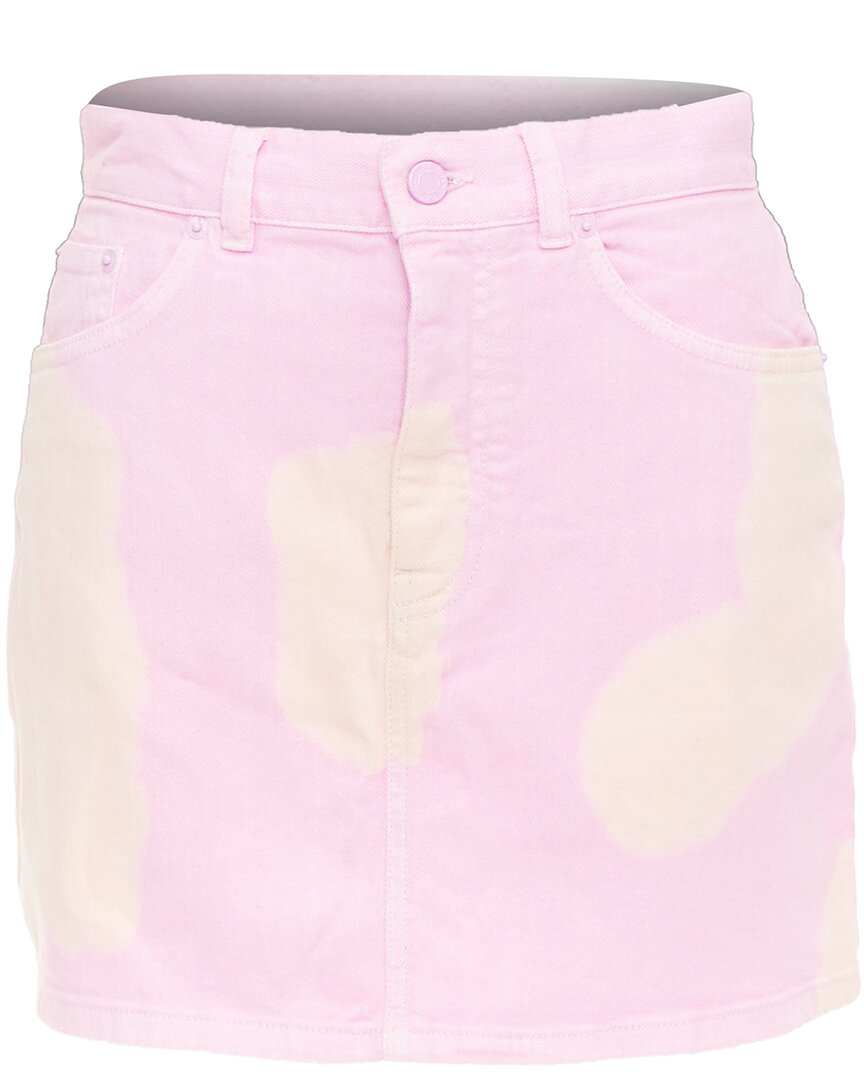 Givenchy Bleach Dye Denim Skirt In Pink