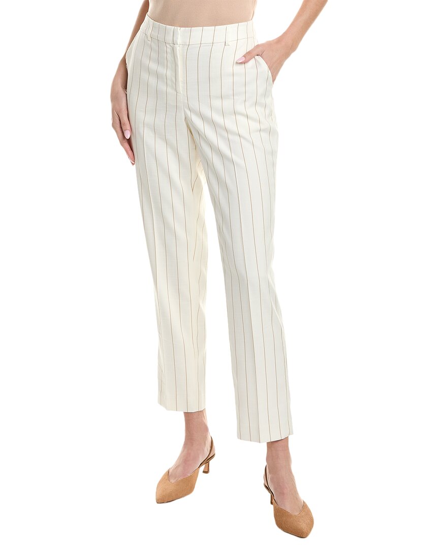Shop Anne Klein Fly Front Slash Pocket Straight Ankle Pant In White
