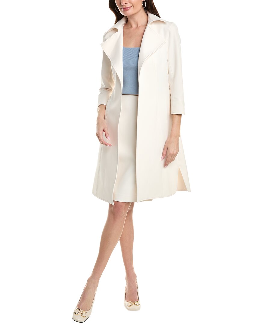 Shop Anne Klein Wide Collar Kissing Topper Coat In White