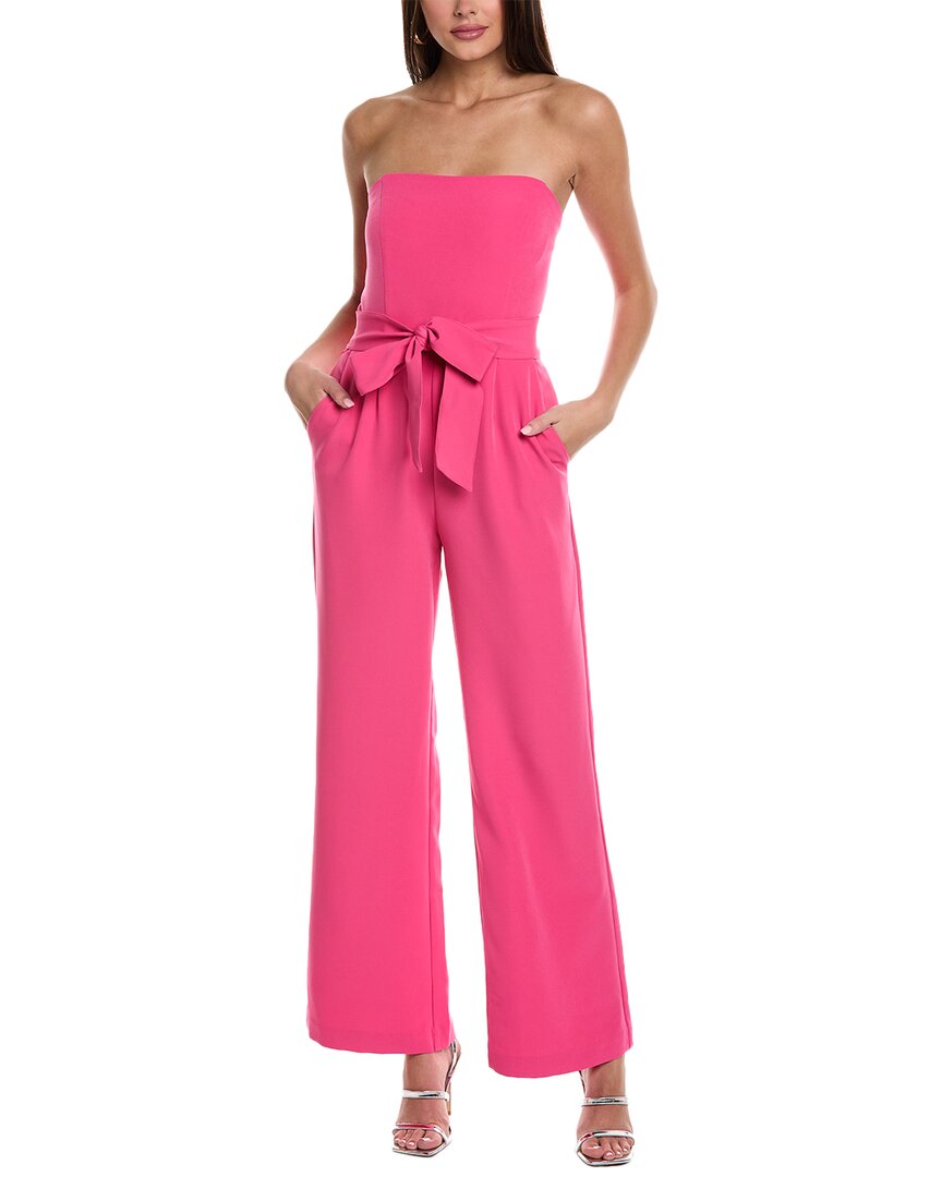 Bcbg New York Strapless Belted Jumpsuit In Pink