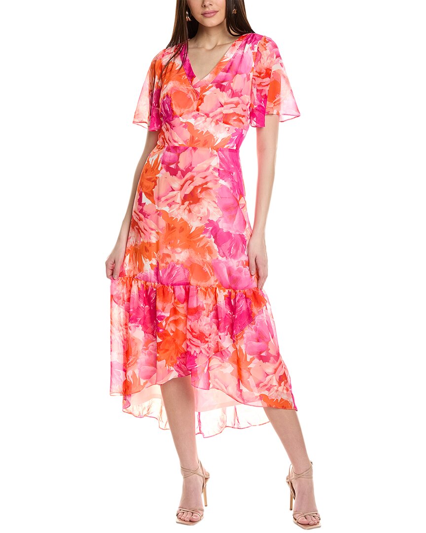 Shop Julia Jordan Printed Chiffon Maxi Dress In Pink