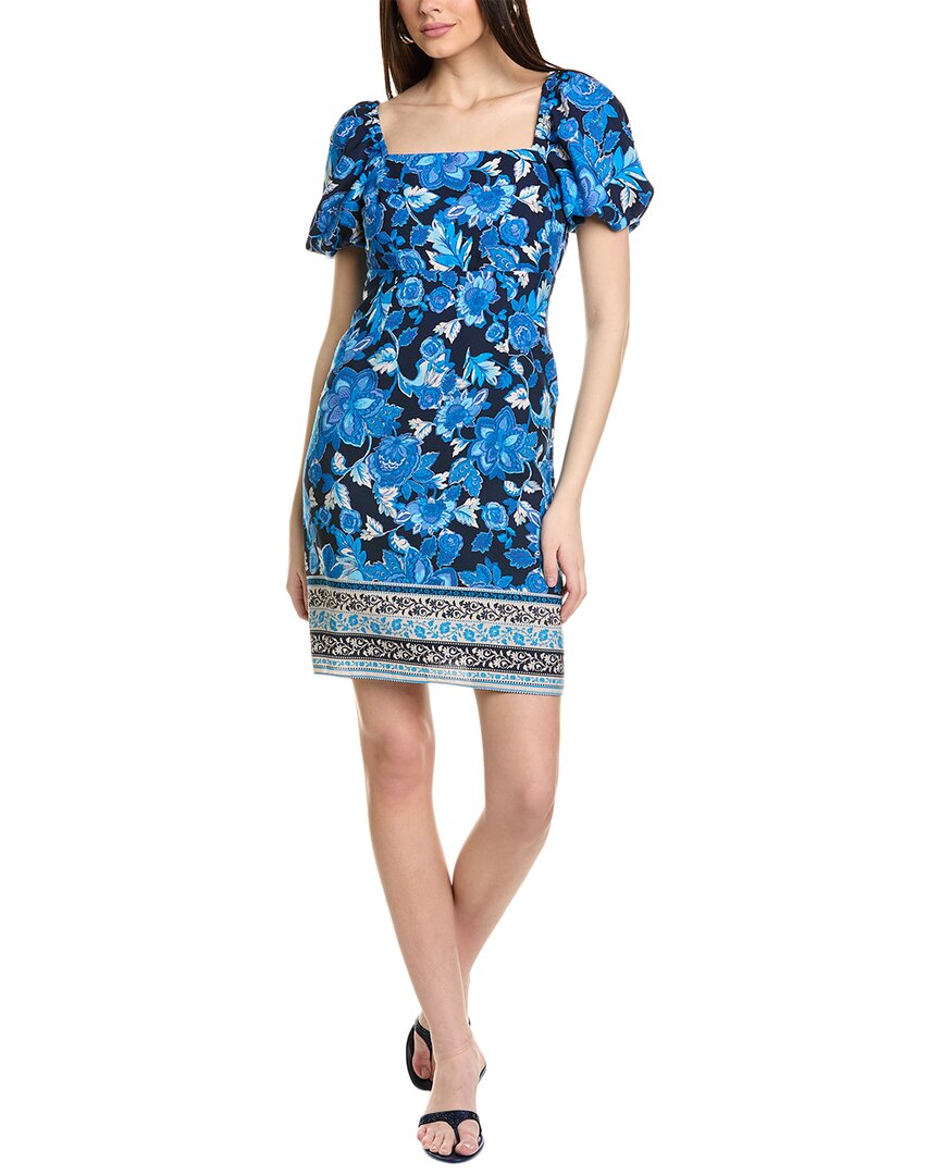 Shop Julia Jordan Printed Mini Dress In Blue