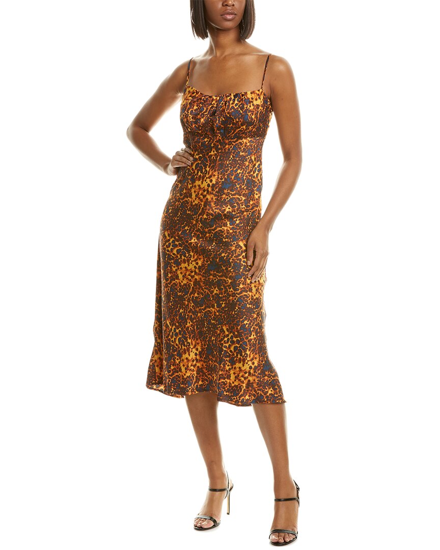 Image of WAYF Fleur Ruched Midi Dress
