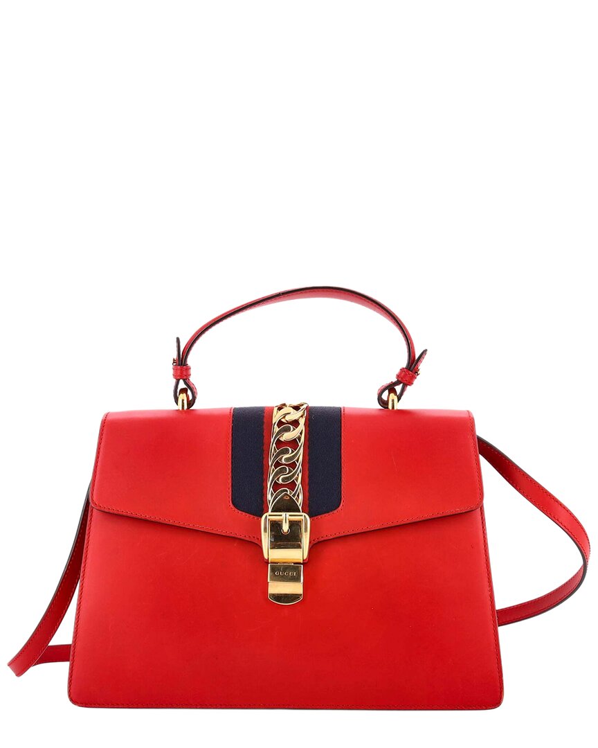 Gucci Sylvie Top Handle Bag Large (authentic Pre-loved) In Red