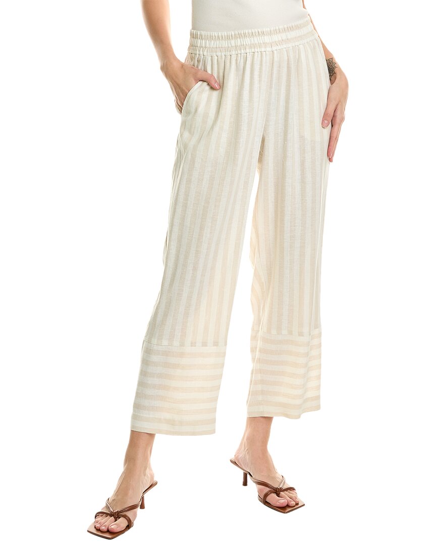 Shop Jones New York Linen-blend Drawstring Trouser In Beige