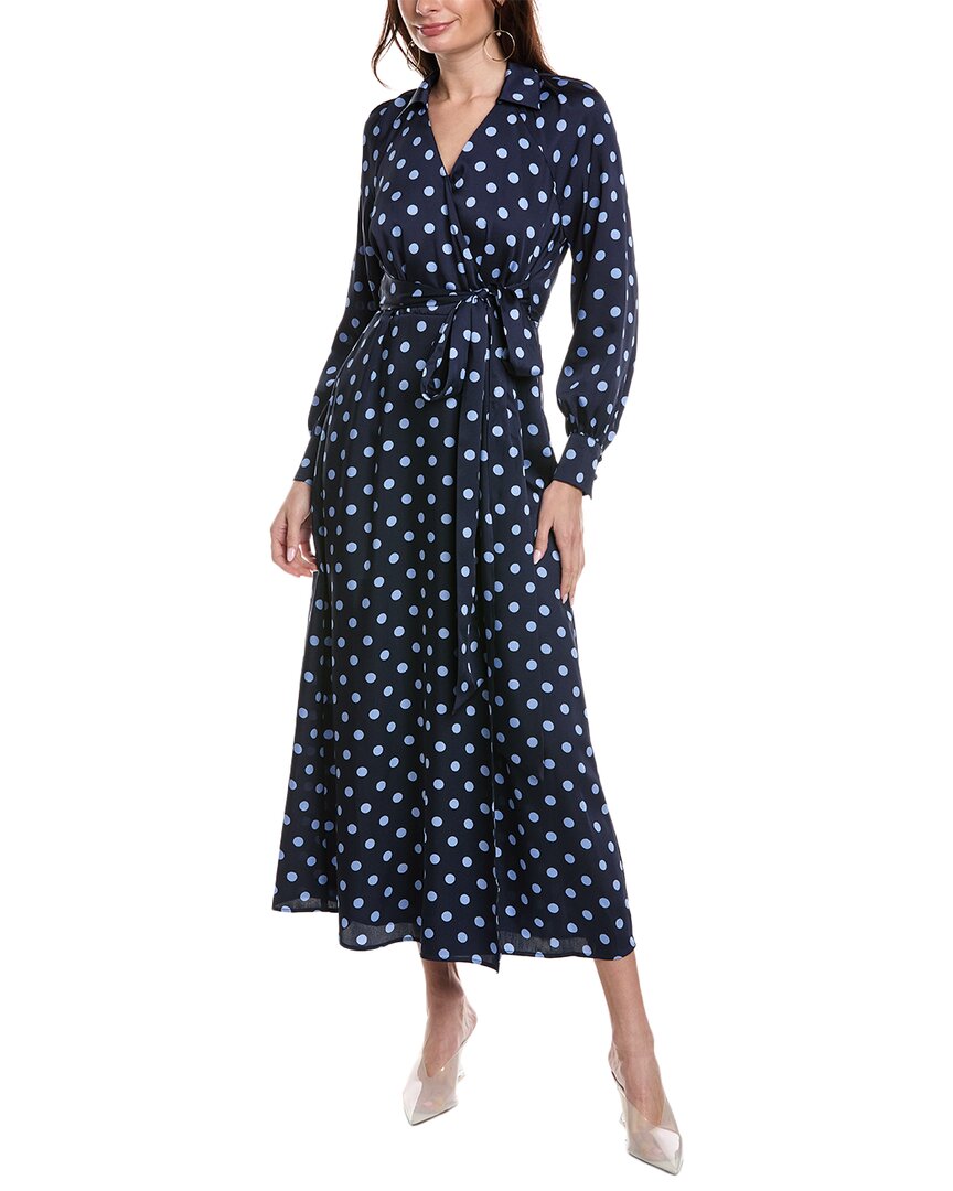 Shop Anne Klein Collared Maxi Dress In Blue