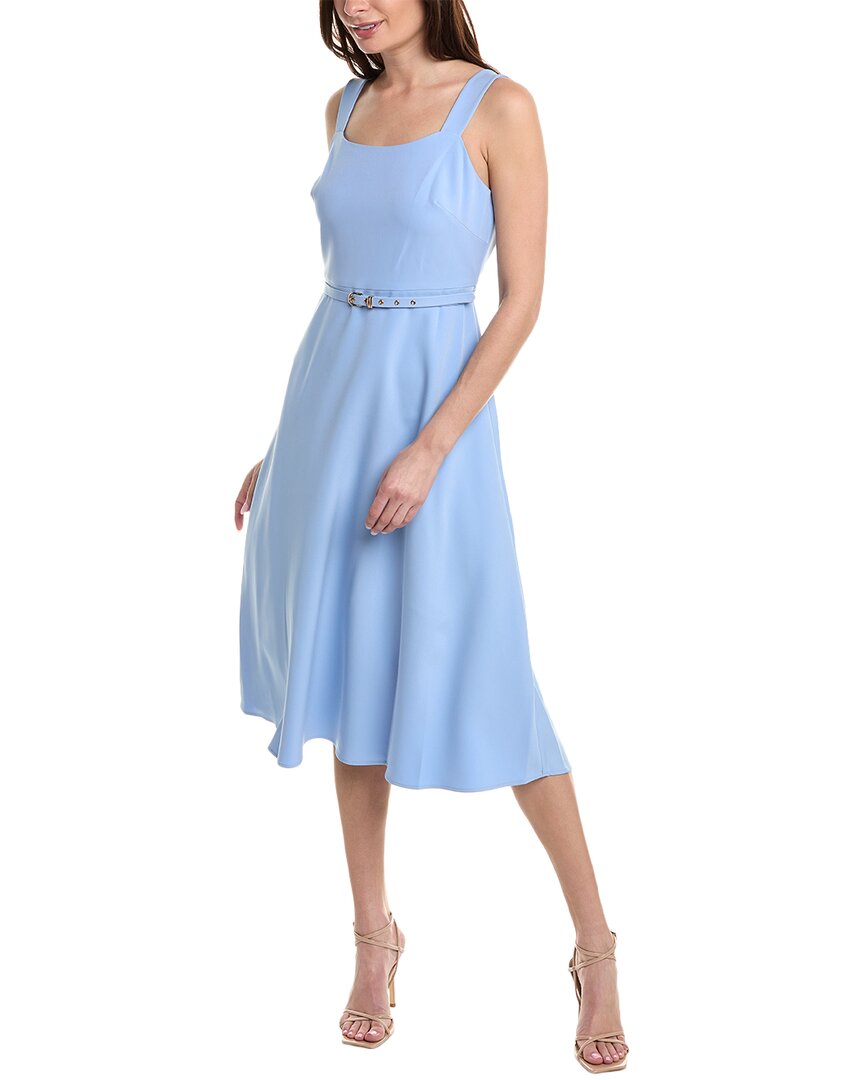 Shop Anne Klein A-line Midi Dress In Blue