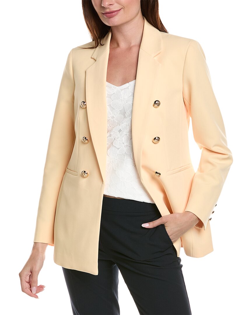 Shop Anne Klein Double Breasted Jacket In Brown