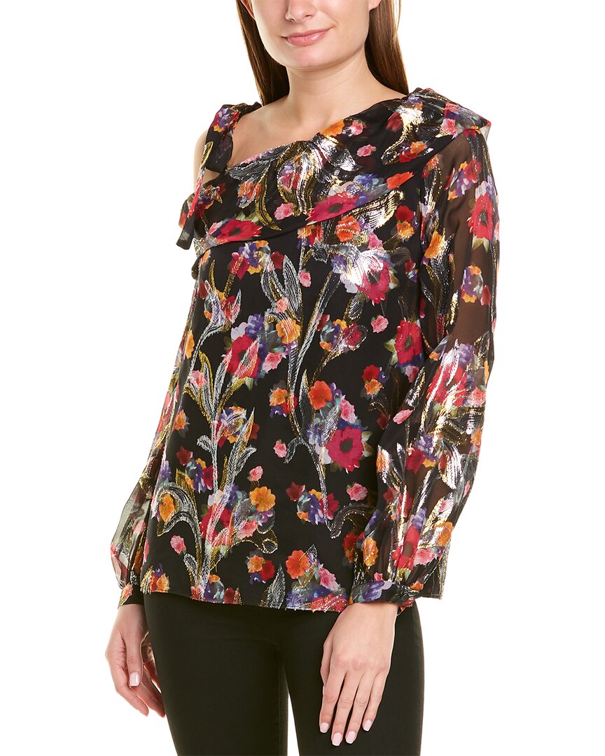 Image of Nicole Miller Bouquet Beauty Silk-Blend Blouse