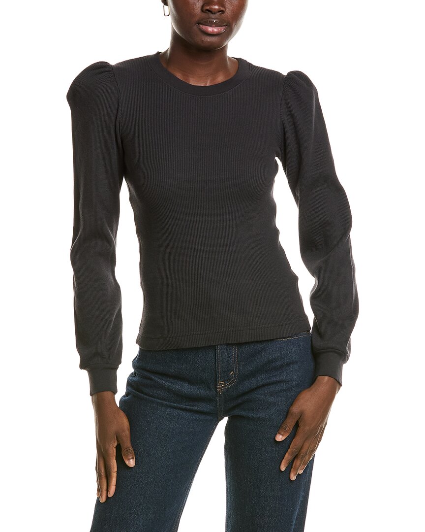Amo Denim Amo Girly Thermal Top In Black