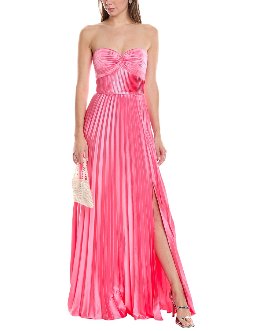 Amur Stef Pleated Gown In Pink