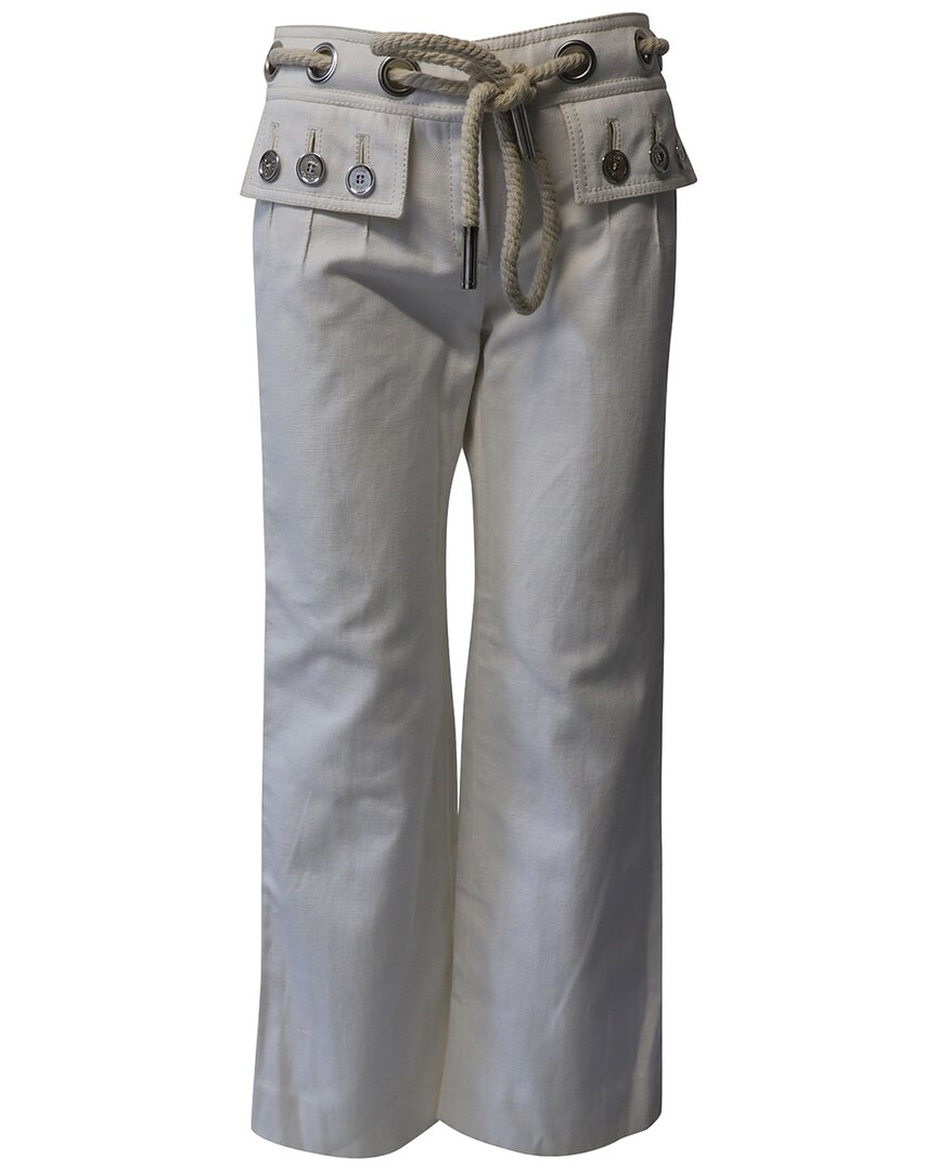 Pre-owned Louis Vuitton Rope Belted Semi Flared Pant, Size Fr 38 (authentic Pre-loved)