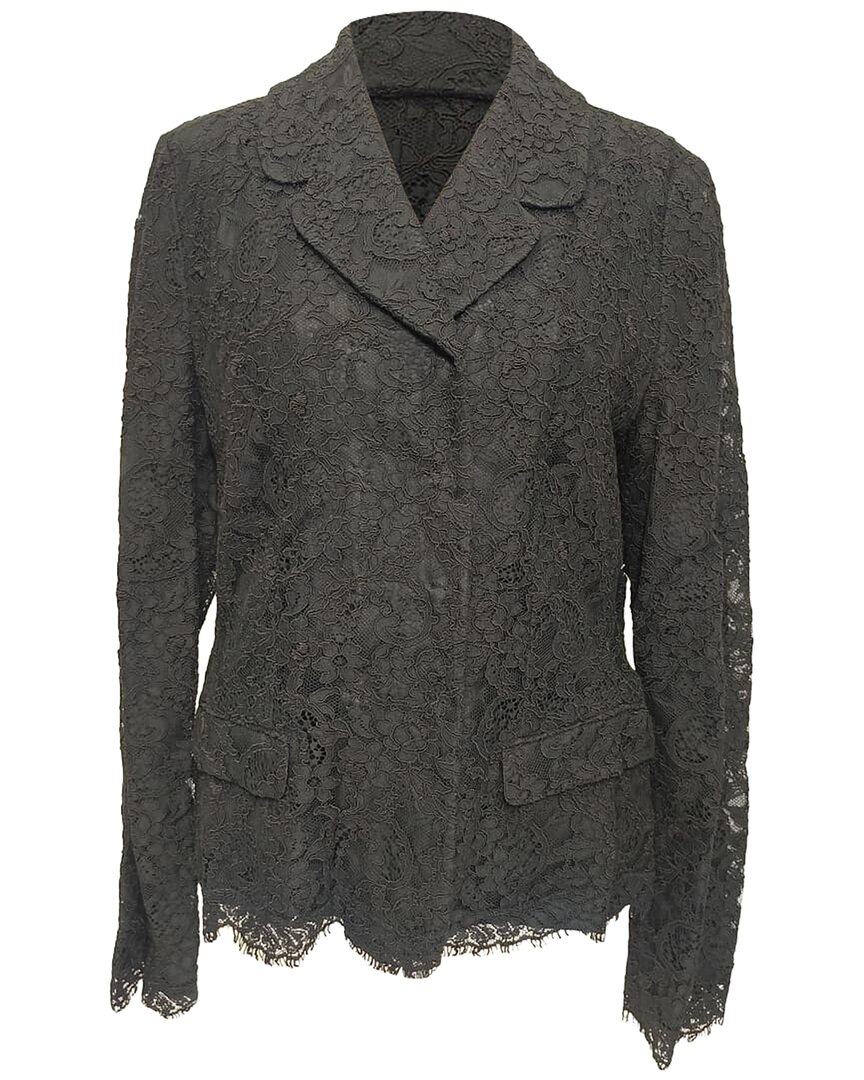 Pre-owned Dolce & Gabbana Lace Blazer, Size It 48 (authentic Pre-loved)