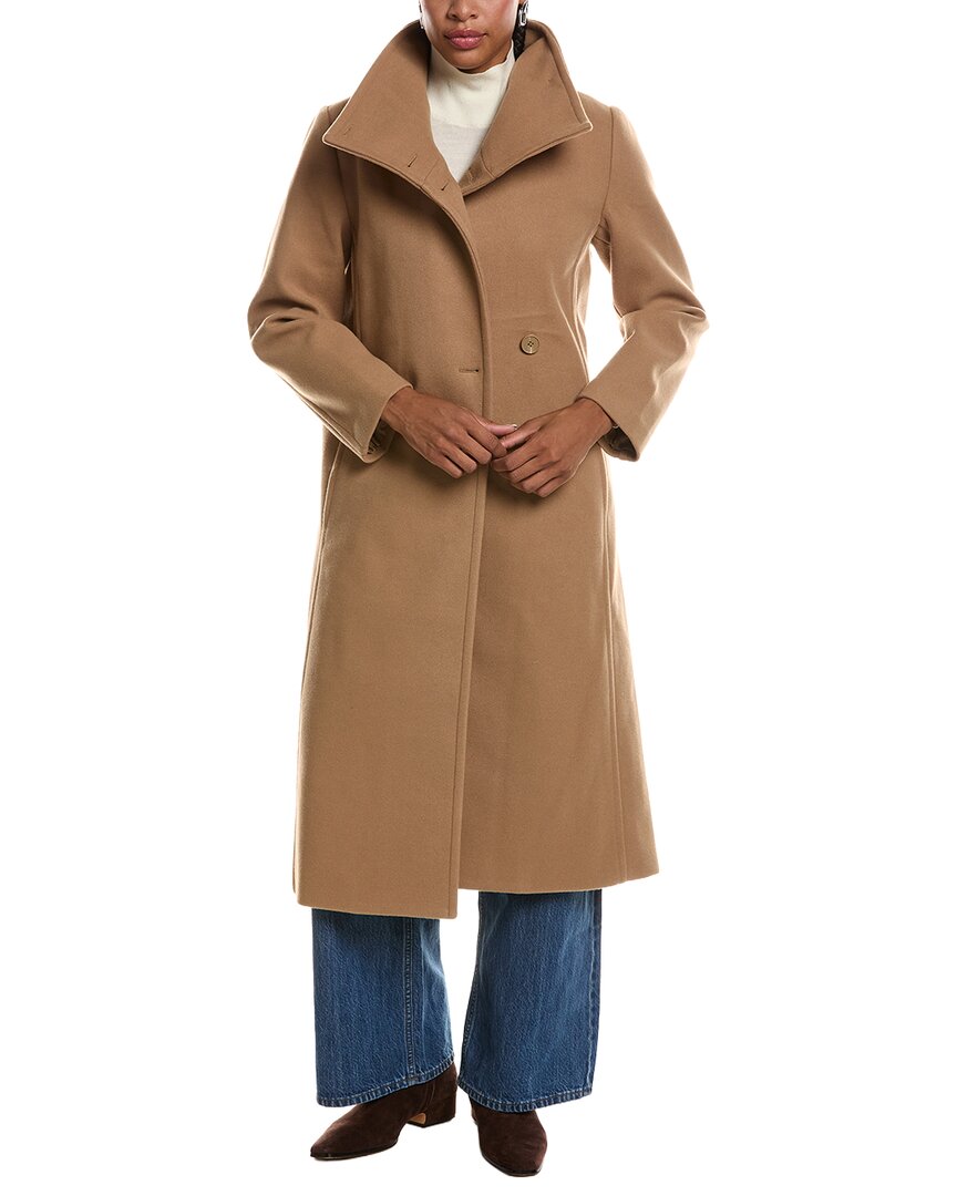 Ellen Tracy Stand Up Collar Longline Jacket In Purple