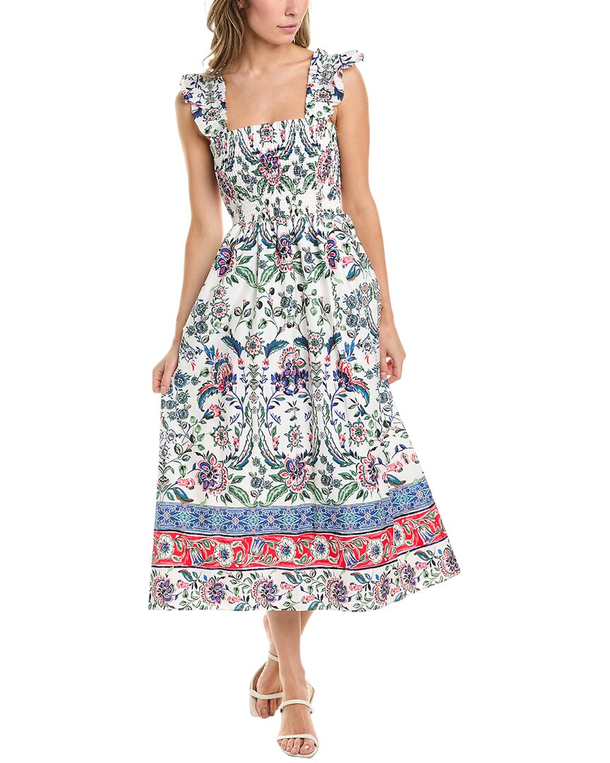 Shop Anne Klein Smocked Midi Dress