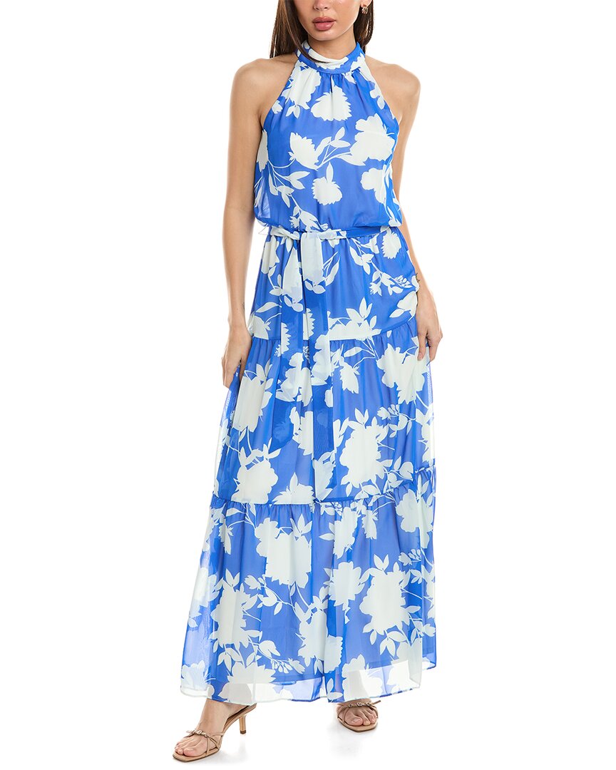 Shop Julia Jordan Blouson Maxi Dress In Blue