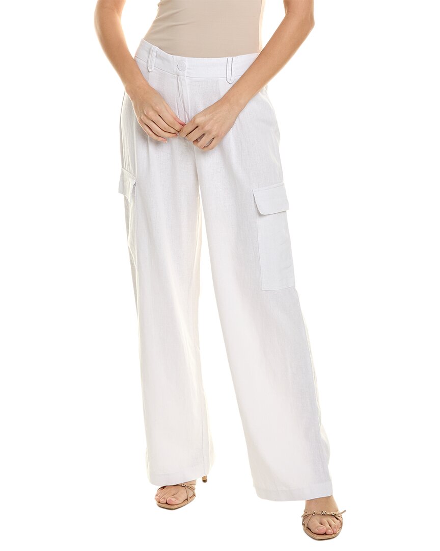 Shop Ellen Tracy Linen-blend Cargo Pant In White