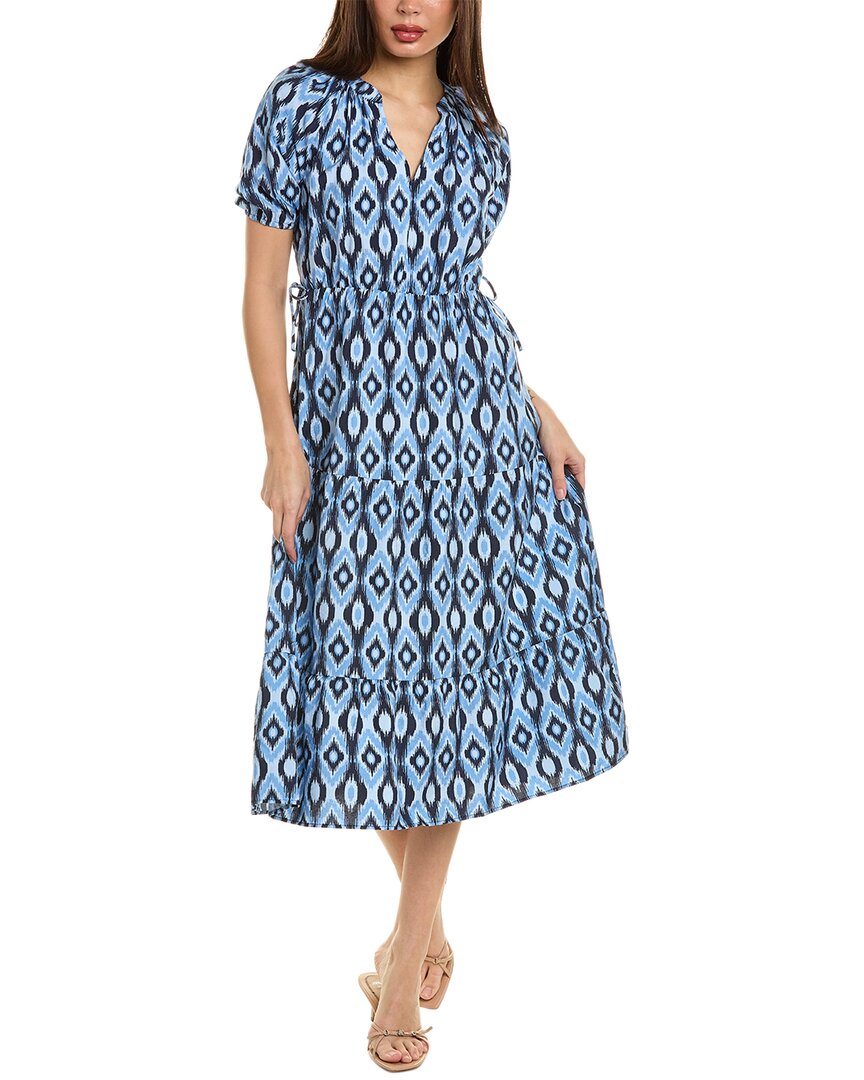 Shop Ellen Tracy Tie Midi Dress In Blue