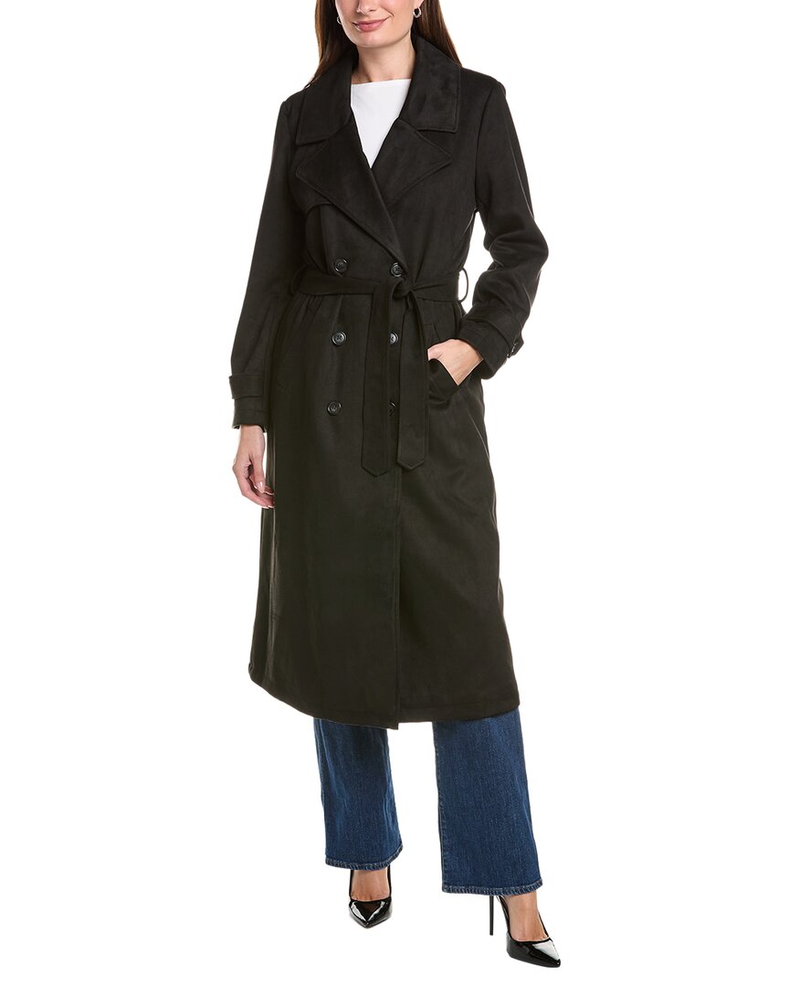 Nvlt Maxi Length Trench Coat In Black