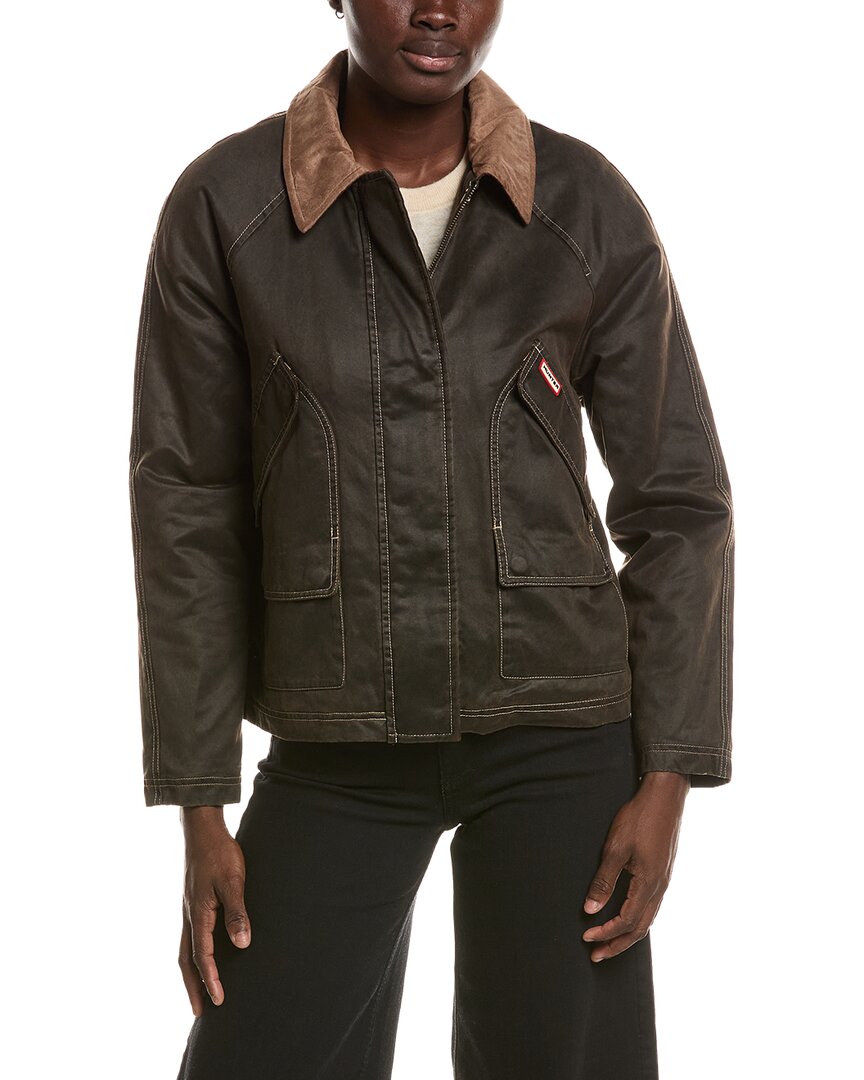 Hunter Bex Washed Wax Hunting Jacket In Brown
