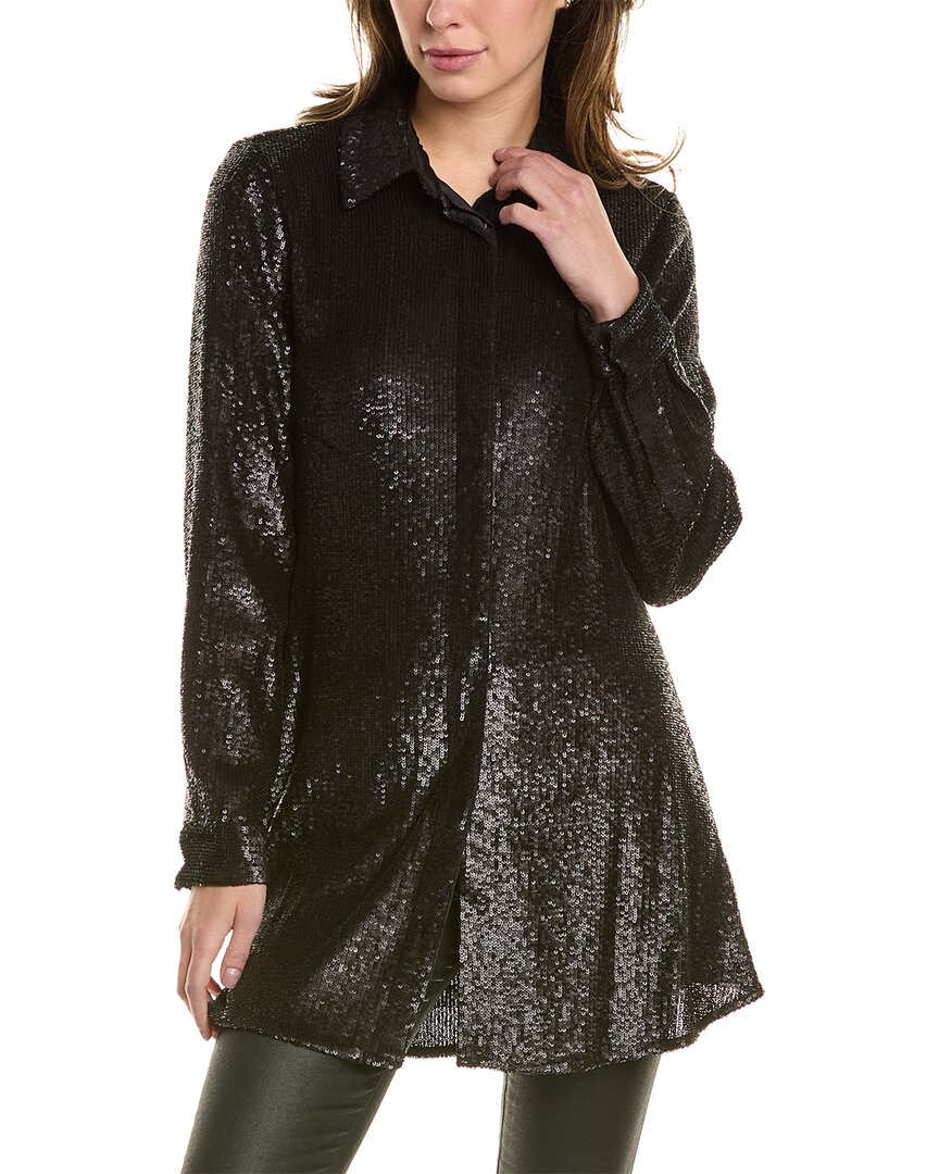 Shop Donna Karan Sequined Tunic In Black
