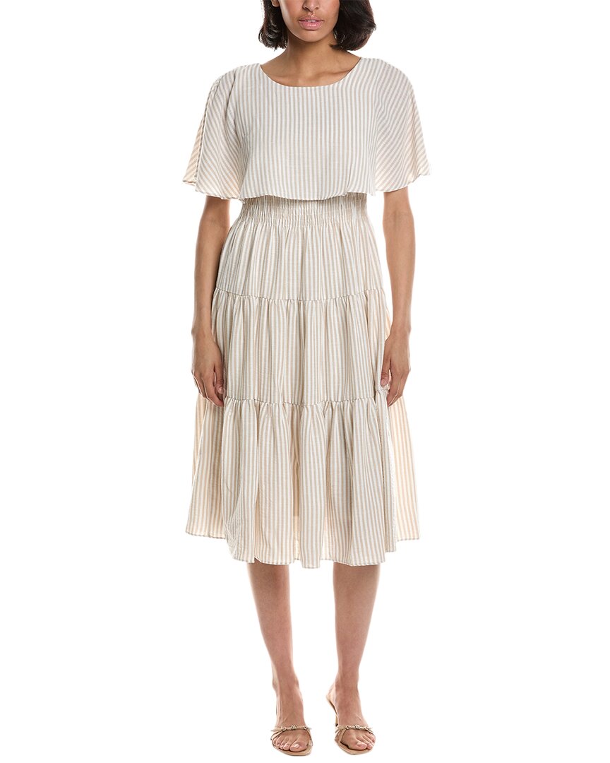 Shop Maison Tara Tiered Linen-blend Midi Dress