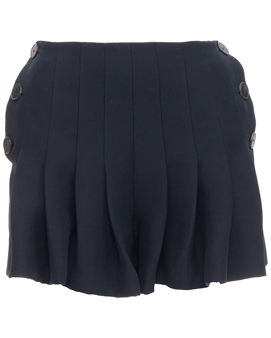 Pre-owned Dior Wool Silk Pleated Skirt