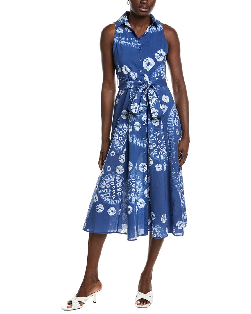 Garrie B Tie-dye Mid Dress In Blue