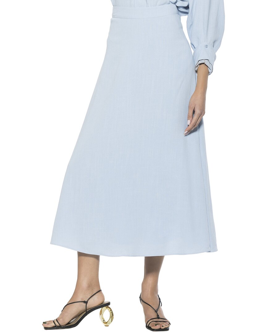 Shop Alexia Admor Brilyn Linen-blend Maxi Skirt In Blue