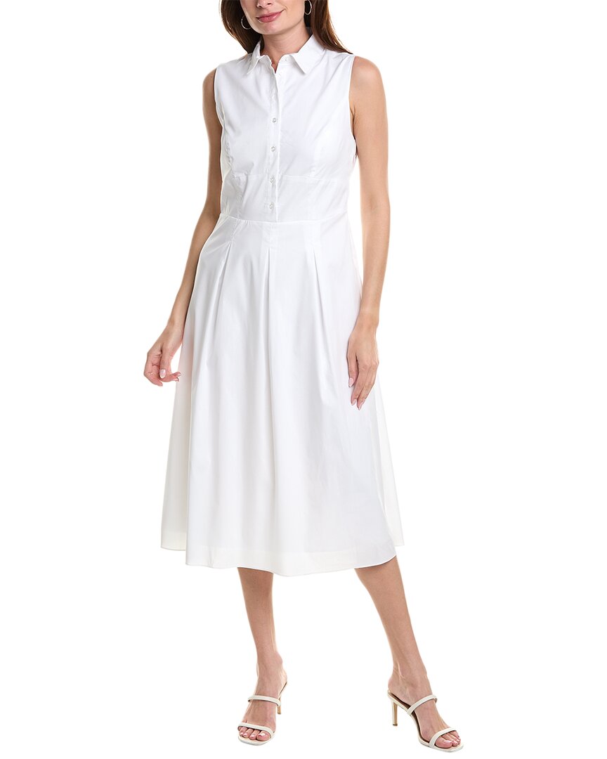 Nicole Miller Midi Shirtdress In White