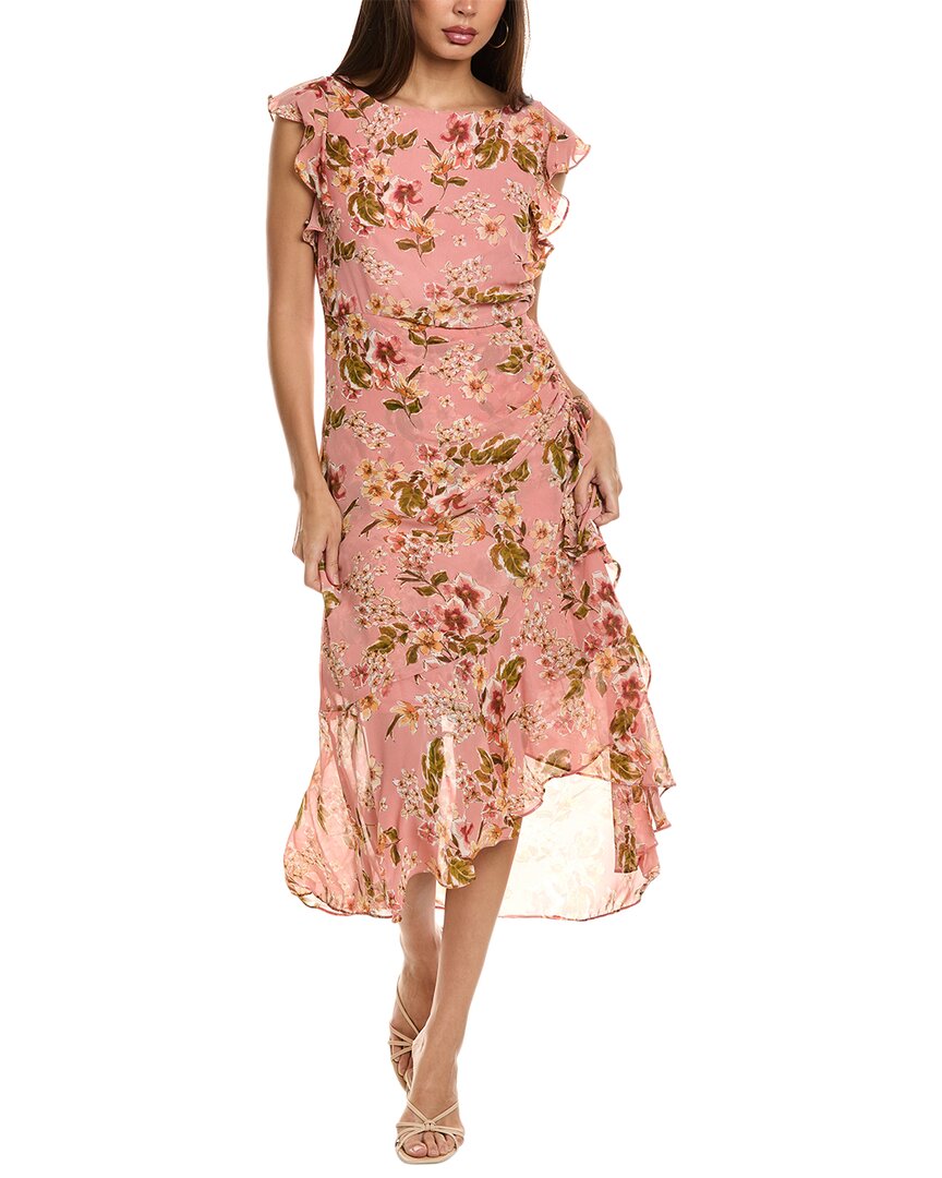 Shop Julia Jordan Ruffle Midi Dress In Pink