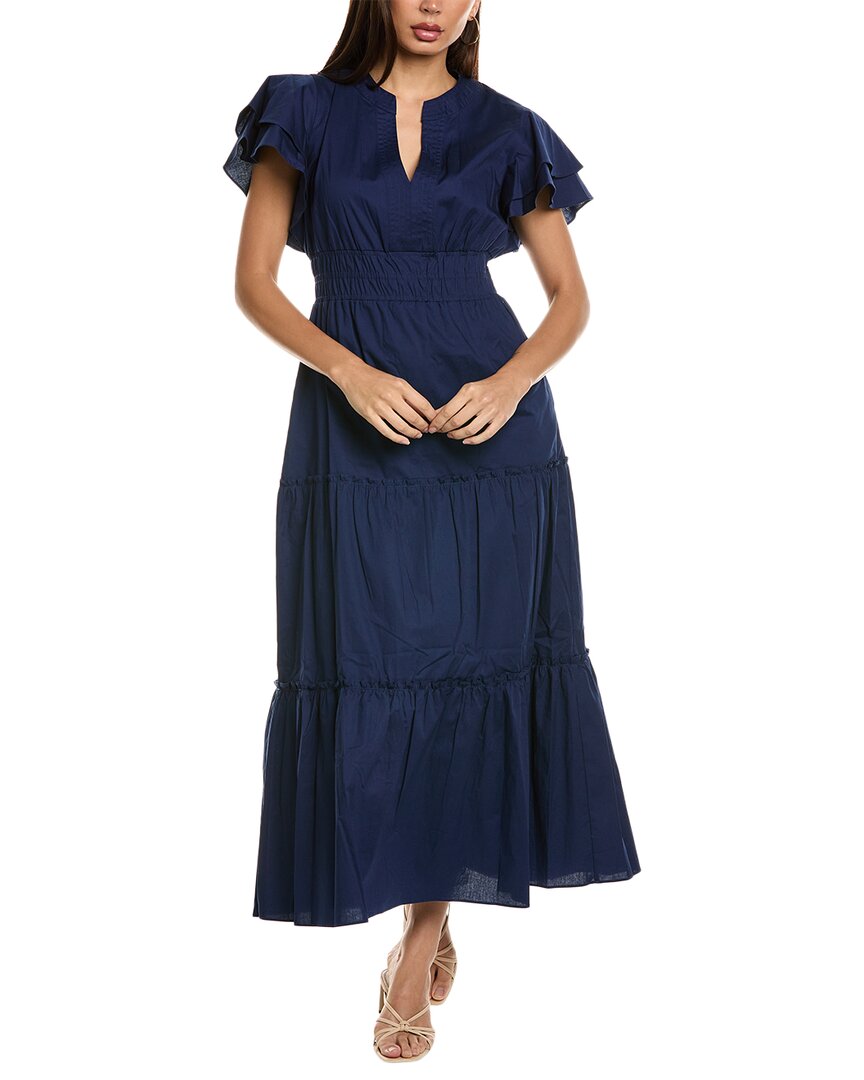 Shop Julia Jordan Smocked Maxi Dress In Blue
