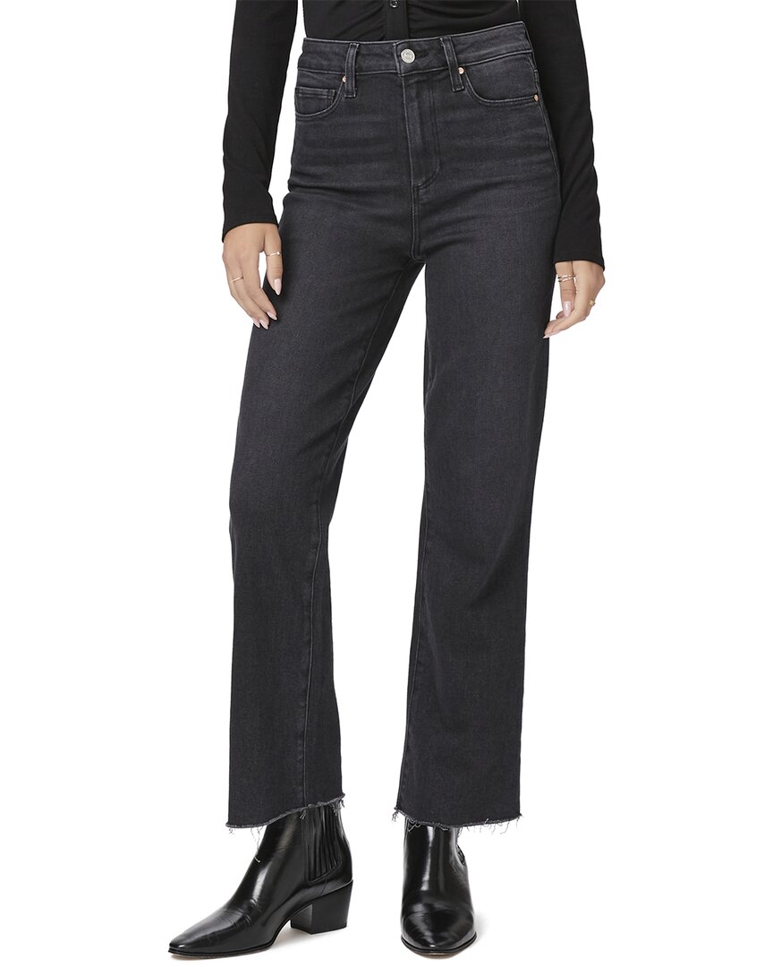 Paige Anessa High Rise Wide Leg Ankle Jeans In Black Lotus