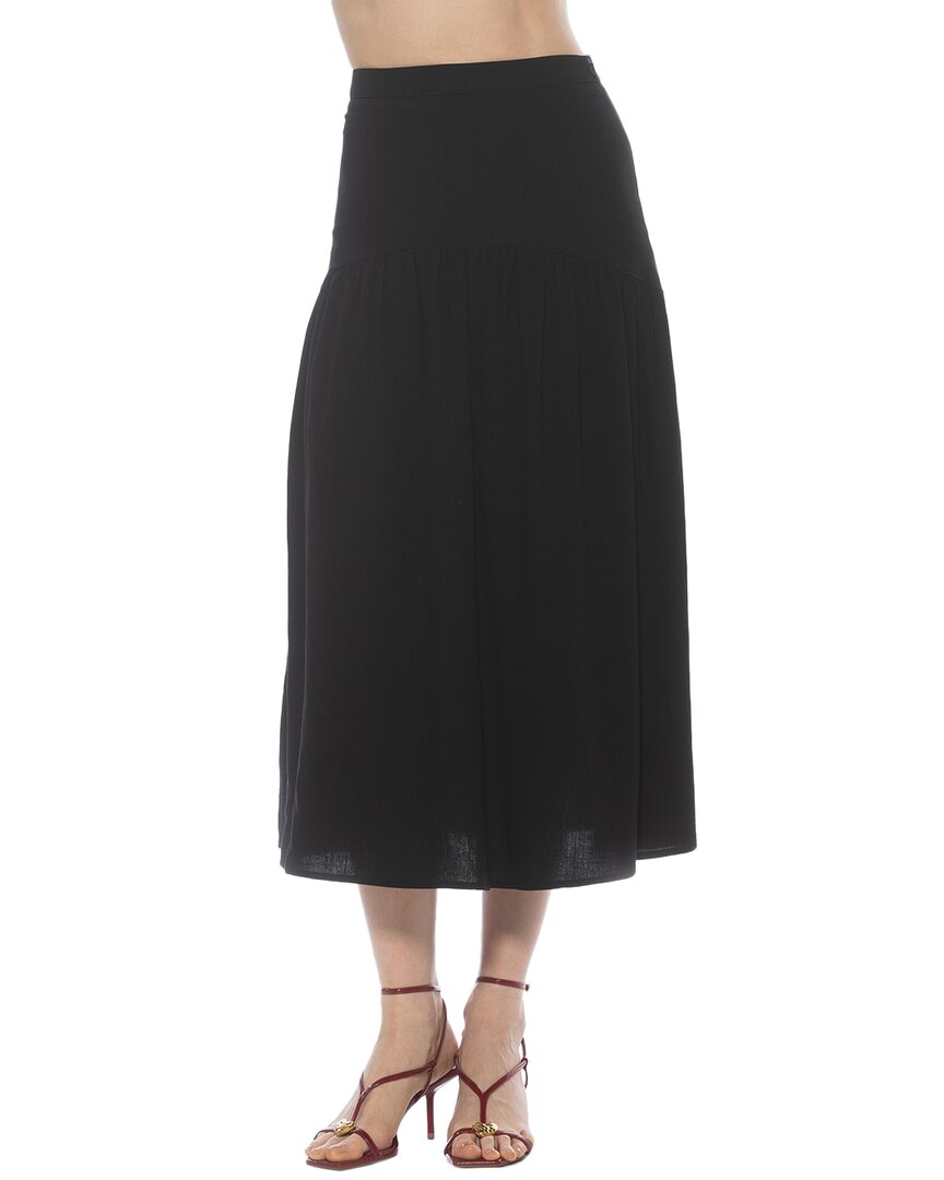Alexia Admor Michel High Waist Shirred Midi Skirt In Black