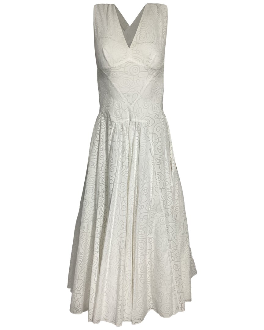 Pre-owned Alaïa Printed Crossback Midi Dress