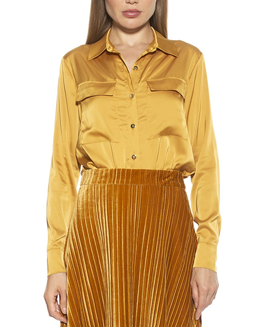Alexia Admor Classic Shirt In Marigold