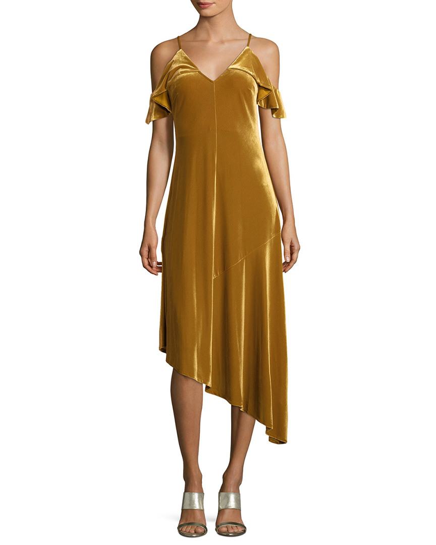 Image of Donna Morgan Ochre Asymmetric Dress