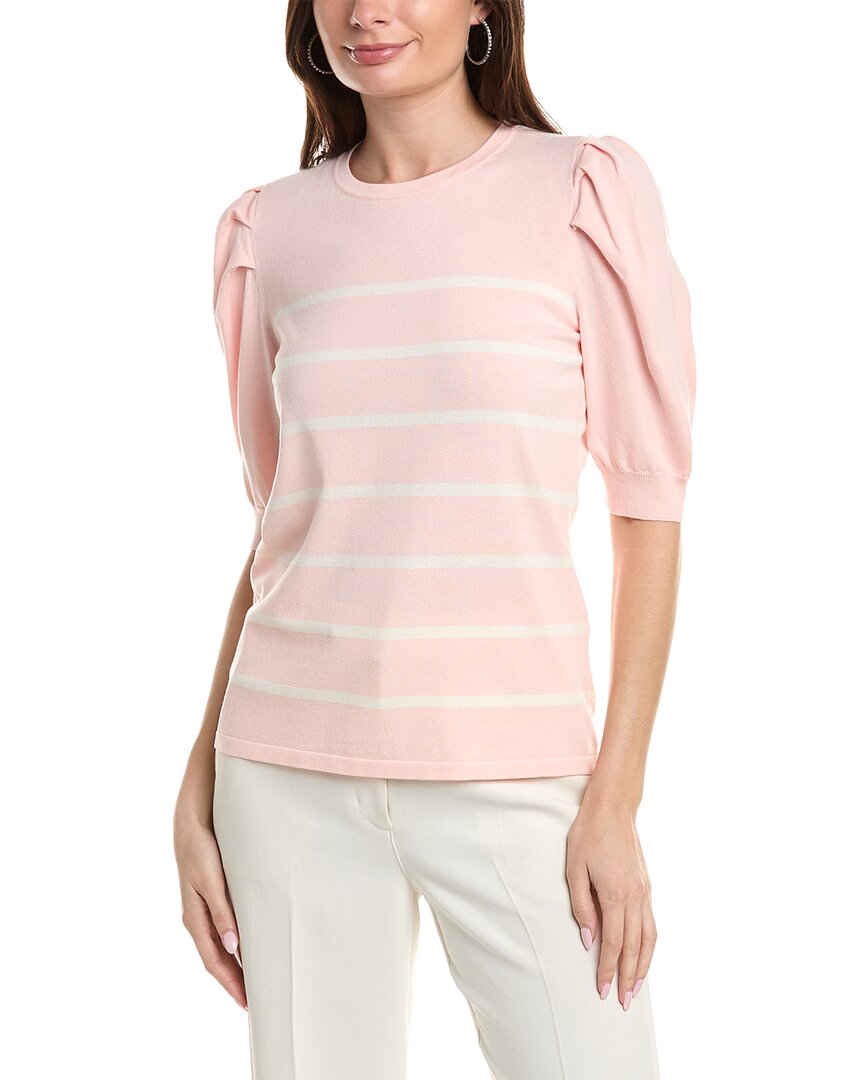 Shop Anne Klein Puff Sleeve Sweater In Pink