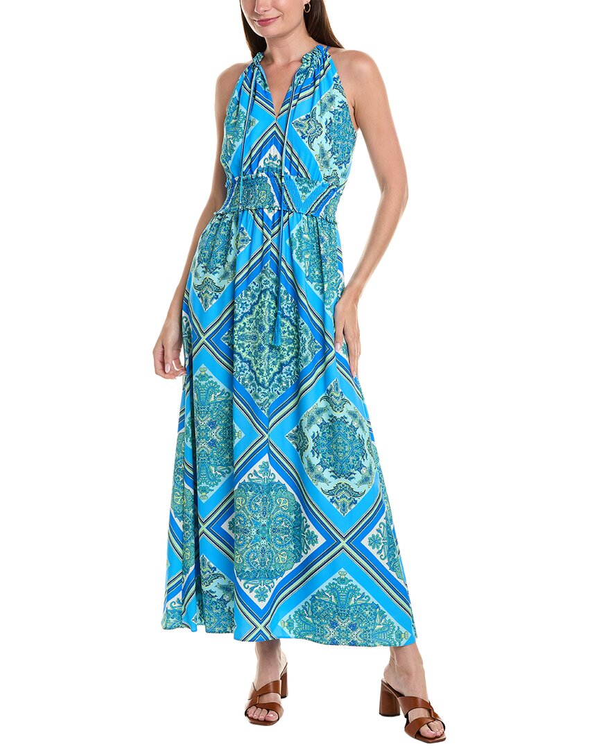 Shop Taylor Tassel Tie Maxi Dress In Blue