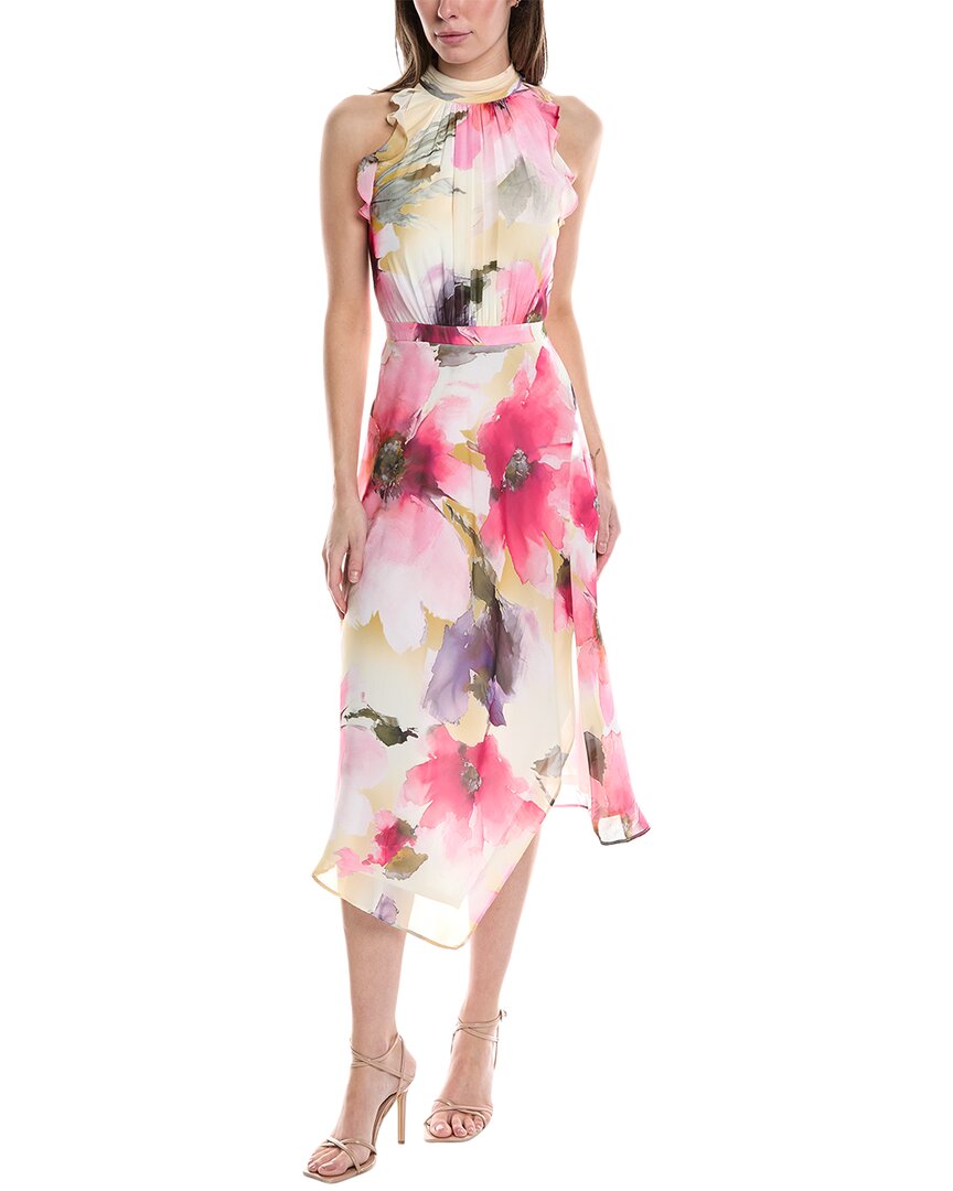 Shop Adrianna Papell Midi Dress In Pink