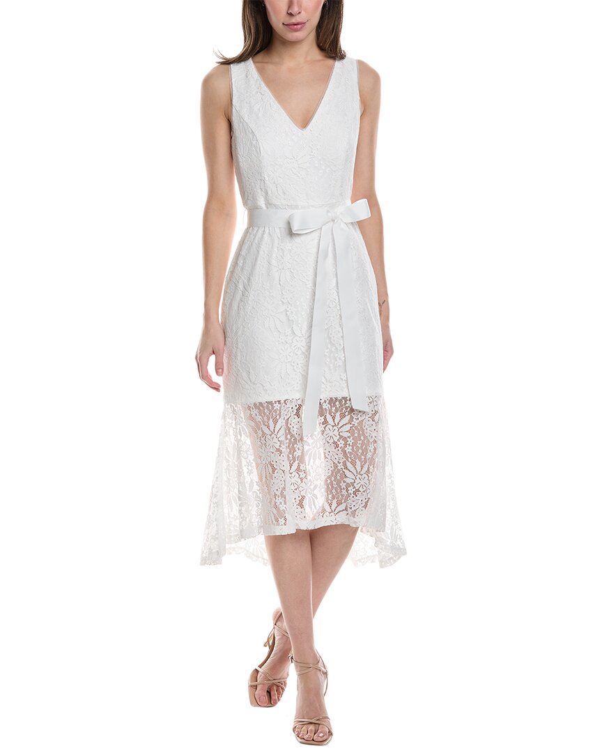 Adrianna Papell Midi Dress In White